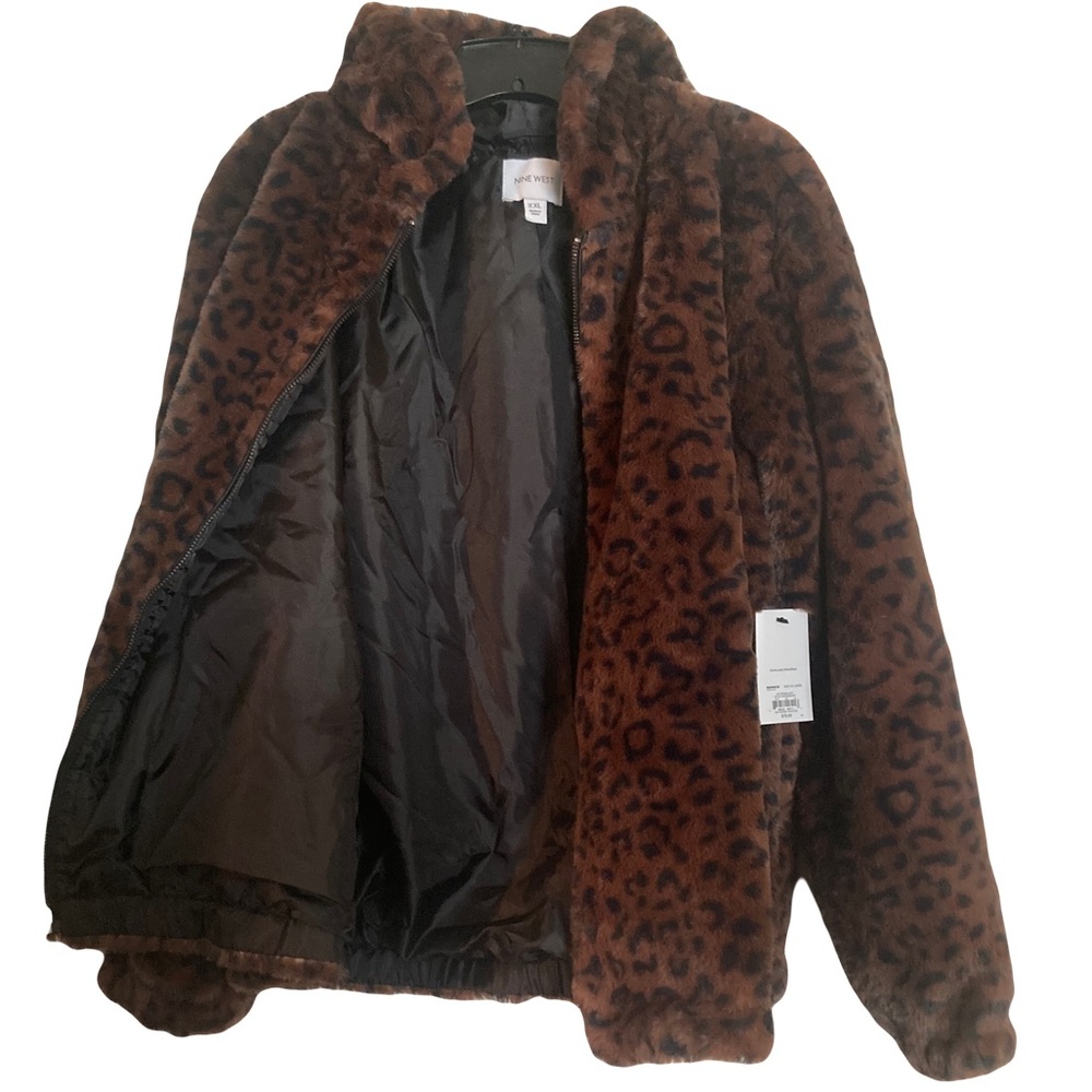 Brand NWT 9 West Hooded, Faux Fur Animal print jacket! Gorgeous & SO SO SOFT!!